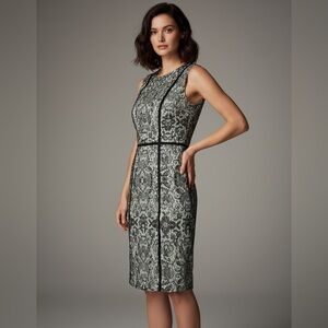 Cleo Petites Black Mint Floral Sleeveless Midi Dress Size 8